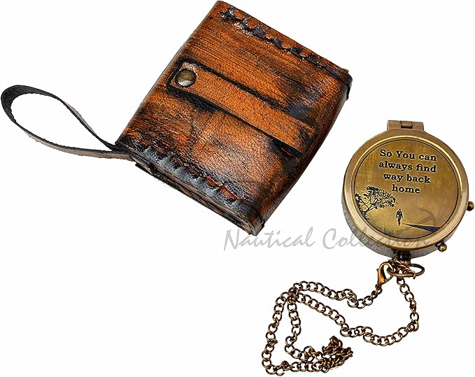 NAUTICAL COLLECTION “So You Can Always Find Your Way Back Home” Quote Engraved Compass | Unique Gifts for Son, Father, Love, Partner, Spouse, Fiancé.-Steampunk Accessory-Beautiful Handmade Gift