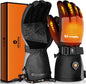Heated Gloves for Men Women 7.4V Battery 22.2WH Rechargeable Heated Ski Gloves Touchscreen Waterproof Electric Heated Gloves for Winter Outdoor Work Skiing Hiking Camping Raynaud