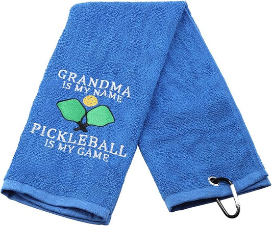 PWHAOO Pickleball Lover Towel Grandma Is My Name Pickleball Is My Game Towel Grandma’s Pickleball Gift (GRANDMA IS MY NAME T)