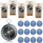 Coume 2025 Inspirational Graduation Gifts Engraved Compass for Middle Senior College Graduate Student Compass with You Did It Diploma Sign Tag Gift for Travel Grad Souvenir Favor(Blue,24 Set)