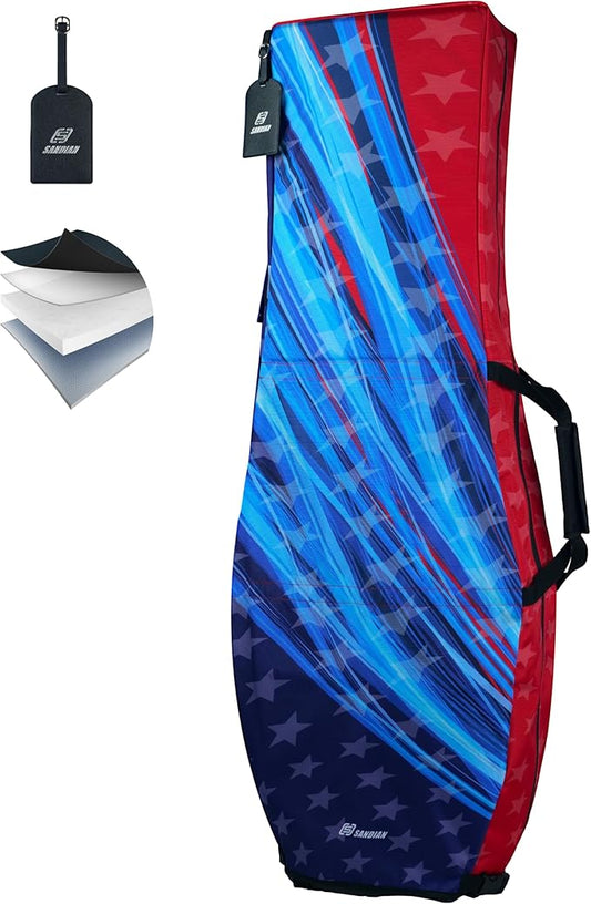 SANDIAN, Golf Travel Bag Cover for Airlines Transit, Heavy-Duty Oxford 1260D, Thick Padded Club Protection Covers, Durable PU Coatings for All Weather Resistant, One Size Fits All