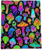 Axolotl Neon Mushroom Printed Camping Blanket,Glitter Star Lightweight Packable Outdoor Blanket,Wild Fungus Waterproof Camping Blanket,Magical Mushrooms Backpacking for Camping,Sleeping,Hiking,Picnic