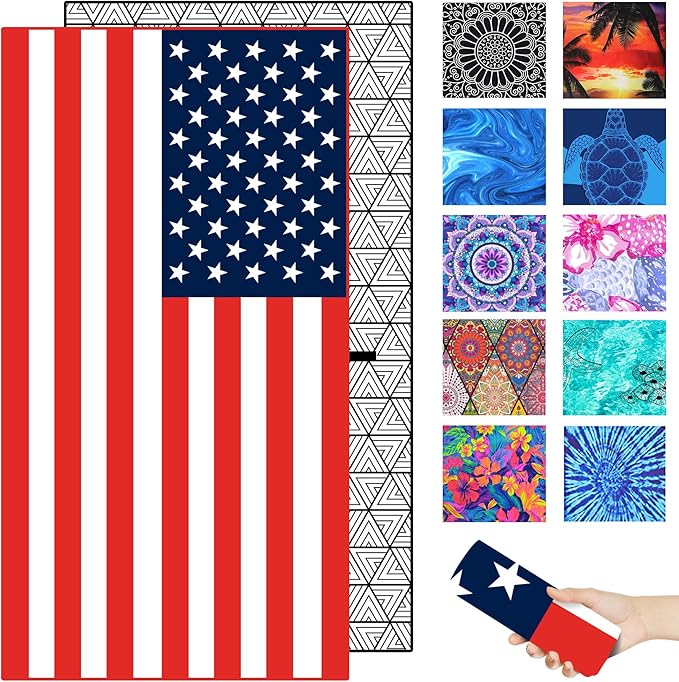 Microfiber Beach Towel – Flag Quick Dry Lightweight Sand Free Oversized Large Towel Accessories Travel Must Have Swim Pool Yoga Camping Summer Essentials Packable Sandproof Gift