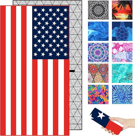 Microfiber Beach Towel – Flag Quick Dry Lightweight Sand Free Oversized Large Towel Accessories Travel Must Have Swim Pool Yoga Camping Summer Essentials Packable Sandproof Gift