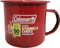 Coleman Repellents Tin Mug Outdoor Citronella Candle | Rustic Outdoor Camping Candle with Campfire Scent, Red