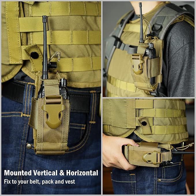 VIPERADE Radio Holster, MOLLE Radio Pouch for Vest, Universal Walkie Talkie Holster Radio Holder for Duty Belt, Police Radio Holder Tactical Radio Pouch for Baofeng, Motorola