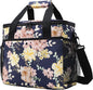 MIER 18L Large Soft Cooler Insulated Picnic Bag for Grocery, Camping, Car, Navy with Flower