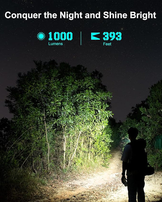 SK03 Pro AA Mini LED Flashlight, 1000 High Lumens EDC Flashlight with Magnetic Bracket, 4 Colors Filters, 10 Modes, USB C Rechargeable Pocket Flashlight for Camping, Hiking