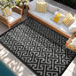 Waterproof Outdoor Rug 8x10 ft, Reversible Plastic Straw Rug, Easy to Clean Patio Rug, Portable Carpet for Patio, RV, Deck, Balcony, Backyard, Picnic, Beach, I-Shaped, Black
