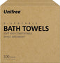 UNIFREE Disposable Bath Towel Camping Towel for Hotel (55" X 27.5" 100count)
