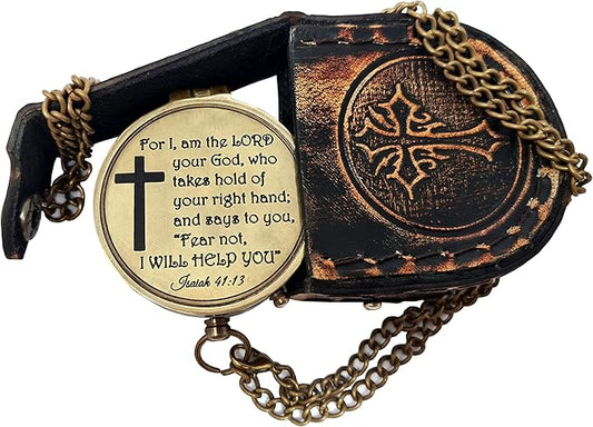 Brass Nautical - Brass Compass Engraved Gift for Son, Grandson, Daughter, Baptism, Confirmation Communion Godson Church Graduation Day