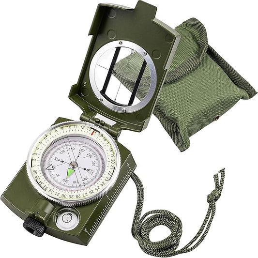 Compass Hiking Compass - Navigation, Pocket, Waterproof, Shockproof, Military - Hiking, Climbing, Biking, Exploring, Geology, Outdoor Activities