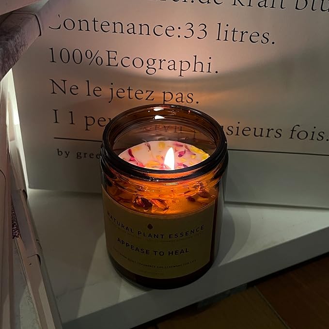 Citronella Candles Scented jar Candles for Women Jar Candle 7oz Burns 30 Hours. Handmade Soy Wax Healing Candle Ideal for Bedroom, Kitchen, Bath