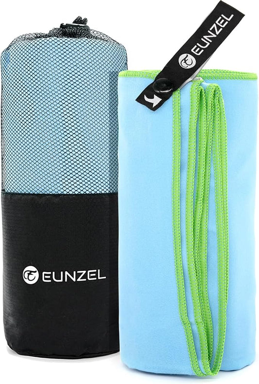 Eunzel Quick Dry Camping Towel, Microfiber Travel Towel Super Absorbent Fast Drying Towel for Camping, Beach, Gym, Backpacking, Yoga & Swimming(30" x 60", Blue)