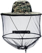 Mosquito Head Net Hat with Removable Mesh Hidden Netting, Camouflage Design with Zipper Net for Outdoor Fishing Gardening Hiking Face Cover (Digital Camouflage)