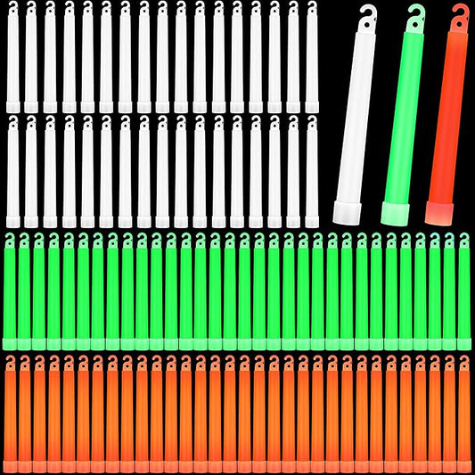 Sotiff 96 Pcs 6 Inch Large Bright Glow Sticks Light Sticks Halloween Favors Emergency Chem Sticks Cheer Stick for Party Activities Birthday Wedding Concerts Halloween Decor