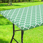 Smiry Rectangle Picnic Table Cover, Waterproof Elastic Fitted Camping Tablecloths for 8 Foot Tables, Wipeable Flannel Backed Vinyl Tablecloth Protector for Indoor, Outdoor (Sage Green, 30x96 Inches)