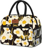 Coobiiya Lunch Bag Women, Daffodil Lunch Bag for Women Adult, Small Leakproof Cute Lunch Box Tote Large Capacity Reusable Insulated Cooler Lunch Container for Work/Office
