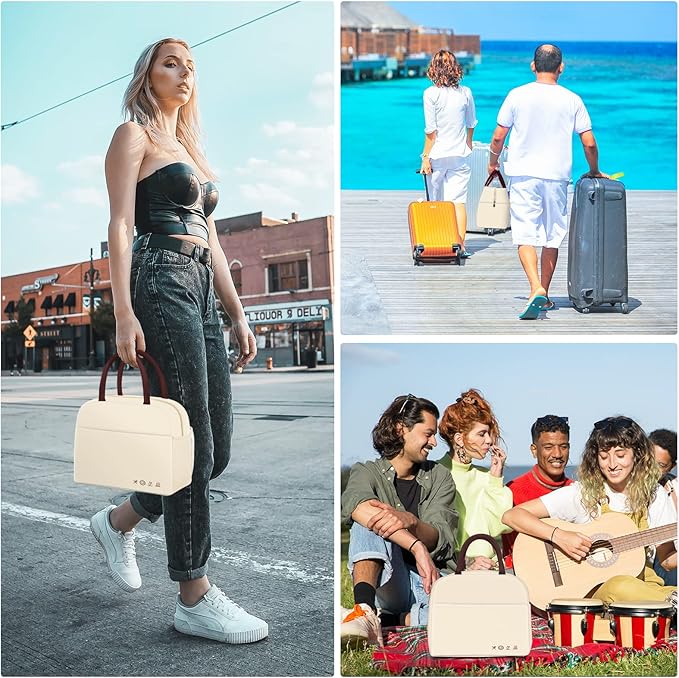 Lunch Bag Lunch Box for Women Men Reusable Insulated Lunch Tote Bag,Leakproof Thermal Cooler Sack Food Handbags Case High Capacity for Travel Work Picnic Beach,BEIGE