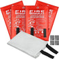Emergency Fire Blanket, 40"x40" Fiberglass Suppression Fire Retardant Blankets for Home, Kitchen, Camping, Grill, Car, Office, Warehouse with Hooks(4 Pack)