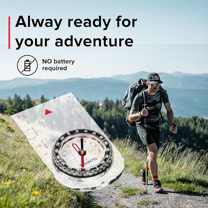 SUUNTO A-30 Compass: Compact, hiking compass with luminous markings in low light