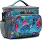 FlowFly Insulated Reusable Lunch Bag Adult Large Lunch Box for Women and Men with Adjustable Shoulder Strap,Front Zipper Pocket and Dual Large Mesh Side Pockets,Heart