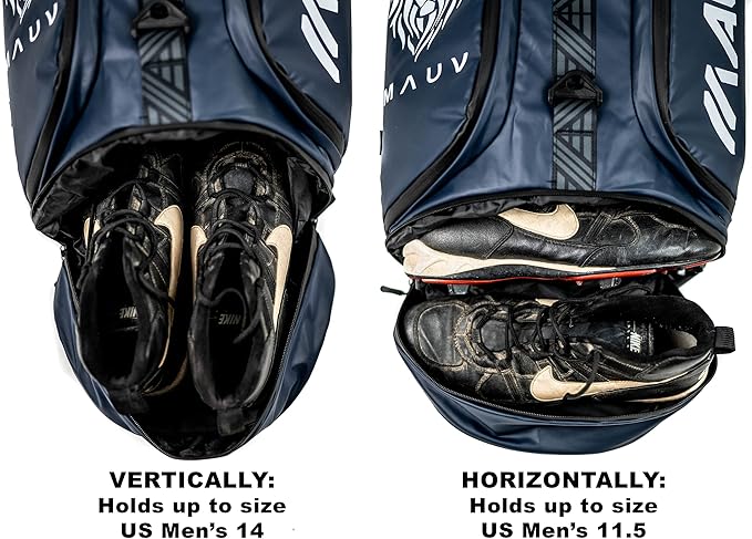 MAUV Premium Lacrosse Bag - Lacrosse Backpack - Holds Most Lacrosse or Field Hockey Equipment with Two Stick Holders and Separate Cleats Compartment - Black - Navy - Army Green - Arctic White