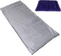Sleeping Bag Liner, Blue Microfiber Adult Sleep Sack Travel Sheet with Zipper for Camping or Traveling Complete with a Carry Bag and Inflatable Pillow