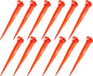 16" 12 PCS Tent Pegs Garden Stakes Durable and Strong Plastic Tent Stakes for Beach Mat, Camping, Hiking, Garden, Landscape Stakes, Orange Stakes UV Resistant