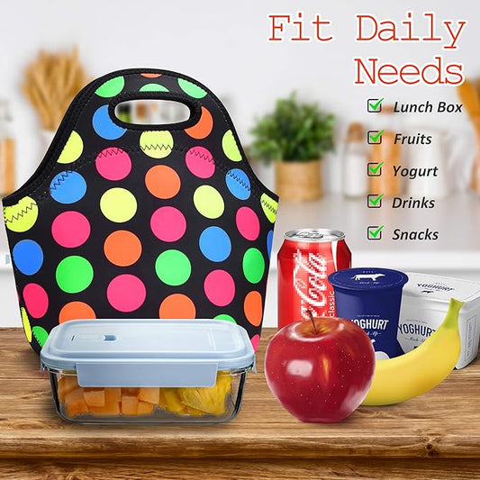 Neoprene Lunch Bags Thermal Insulated Lunch Tote Bag Reusable Washable Neoprene Picnic Bag for Women Men