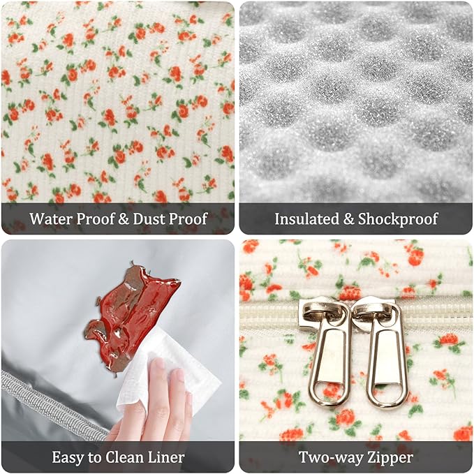 Insulated Lunch Bag for Women Men Large Reusable Lunch Box Adult Leakproof Portable Cooler Tote Bags for Work Picnic (floral)