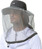 BASSDASH UPF 50+ Mosquito Sun Hat with Hidden Head Net and Neck Flap for Men Women Outdoor Fishing Hiking Camping FH16