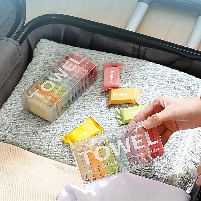 WUWEOT 140 Pack Compressed Towels Tablets, Disposable Face Compressed Towels, 11x9.5 Inches Soft Wipe Face Washcloths, Portable Coin Tissue for Outdoor Travel Camping Hiking Sport Hotel Beauty Salon