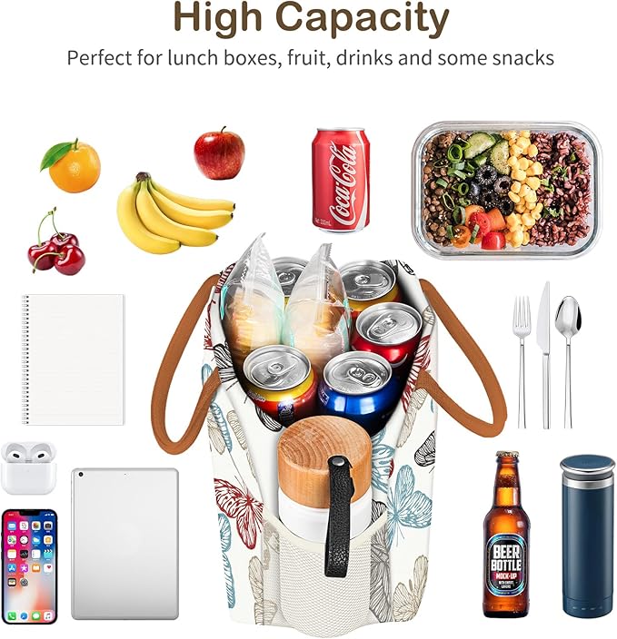 Lunch Bag Women, Lunch Box for Women Men Reusable Insulated Lunch Tote Bag, Handbags Case High Capacity for Travel Work Picnic