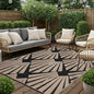 Outdoor Rug for Patio, 9x12 Ft Reversible Outdoor Plastic Straw Rug Waterproof Foldable Camping Mat with Uv Protection, Quick-Dry Straw Patio Carpet for Deck Rv Porch Backyard - Black & Brown