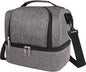 Lunch Box Lunch Bag for Women Men Reusable Insulated Lunch Bag Women Lunch Cooler Tote Bags with Adjustable Shoulder Strap for Office Work Picnic Travel, Light Gray