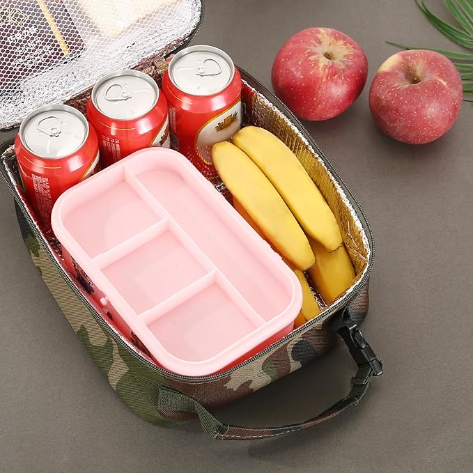 Lunch box Lunch bag for men women Insulated Lunchbox Lunch bags for Work Picnic Travel (Green camo)