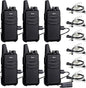 TIDRADIO Walkie Talkies for Adults Long Range Two Way Radio License-Free VOX Radios Walkie Talkies Rechargeable 2 Way Radio with Earpiece, for School Retail Church Restaurant (TD-M8s 6 Pack)