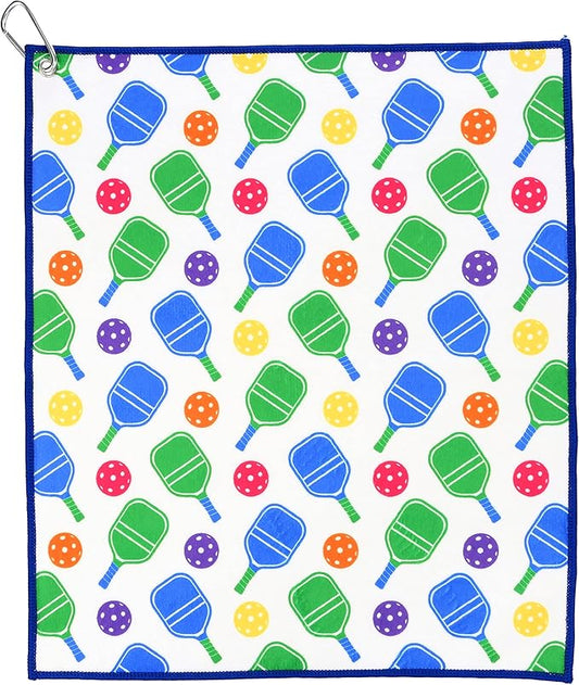Millie Rose Pickleball Towels in Fashionable Prints - Cute 15x17 inch Microfiber & Cotton Athletic Towels with Carabiner Clip - Pickleball Accessories, Pickleball Gifts (Pickleballers)
