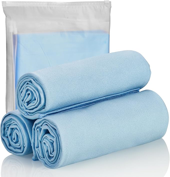 RABIGALA 3PACK 19.38 * 38.97in Microfiber Towel,Backpacking Towel, Camping Towels Fast Drying Lightweight, Soft Compact Lightweight Quick Dry Fitness Hiking Yoga Camping Travel Towel