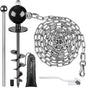 SELEWARE Dog Tie Out Stake Outdoor Anti-Rust Dog Anchor with Stainless Steel Dog Chain Leash for Large Dogs up to 220 lbs, Free Rotation Dog Stake Dog Camping Gear 30 ft A