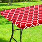 Smiry Rectangle Picnic Table Cover, Waterproof Elastic Fitted Camping Tablecloths for 6 Foot Tables, Wipeable Flannel Backed Vinyl Tablecloth Protector for Indoor, Outdoor (Red, 30x72 Inches)