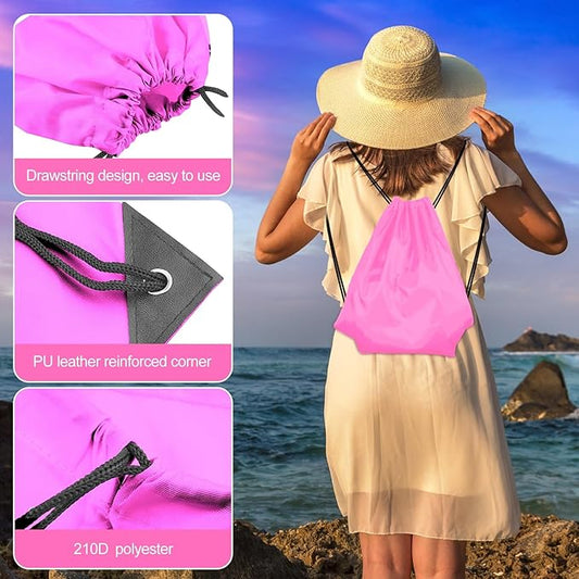 KUUQA 25Pcs Drawstring Backpack Bags Bulk Drawstring Bag Foldable Gym Bag Sport Cinch Sack String Backpack Storage Bags for Women Men Shopping Gym Travel Sports (15 Colors)