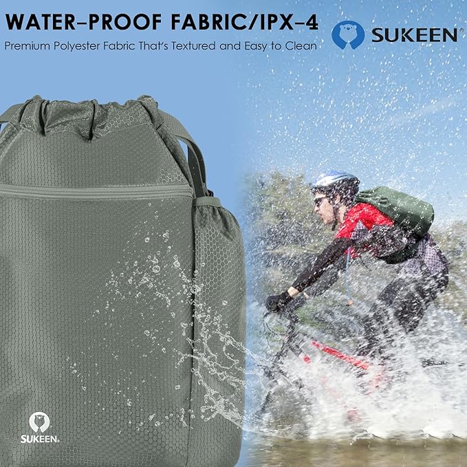 Sukeen Drawstring Backpack Swim Bag Lightweight String Backpack for Beach Pickleball Swimming Pool Gym Workout Gear Sport