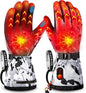 Heated Gloves for Men Women with 7.4V 22.2WH Rechargeable Battery Waterproof Heated Ski Gloves for Motorcycle Skiing Hunting Fishing Working Hiking Camping Arthritis Raynaud