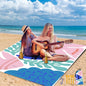 Beach Blanket Waterproof Sandproof 79"x 83" for 1-4 Adults,Quick Drying Beach Mat,Lightweight & Durable,Beach Essentials for Family Beach Camping Travel Picnic (Pink Fish)