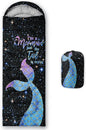 Kids Sleeping Bag for Boys Girls,Rocket Astronaut Moon Print-Lightweight Warm Portable Outdoor Indoor-Waterproof Cold Weather Resistant Sleeping Bag for Camping Hiking
