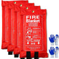 Fire Blankets Emergency for Home-Fire Blanket for Home and Kitchen,Fiberglass Fire Blankets for Fireplace Camping Car BBQ. Essential Fire Blankets Emergency Gear for Home Safety (4 Pack)