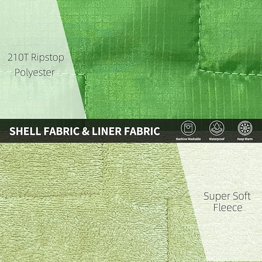 Outdoor Durable Green Camping Blanket for Adult&Kids,Portable Packable Waterproof Blanket for Travel,Backpacking and Take a Short Rest.