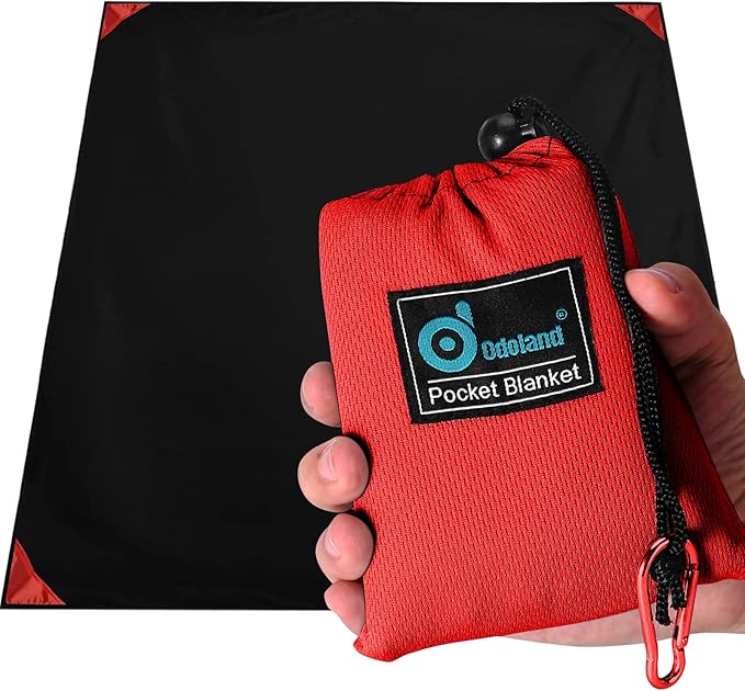 Odoland Beach Blanket Picnic Blanket, SandProof Waterproof Outdoor Pocket Blanket with Portable Bag, Foldable Lightweight Sand Free Quick Drying Beach Mat for Hiking Camping Picnics Travel Concert